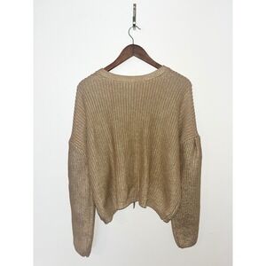 Kika Vargas x Target Metallic Gold Back Tie Limited Edition Sweater Women's | L
